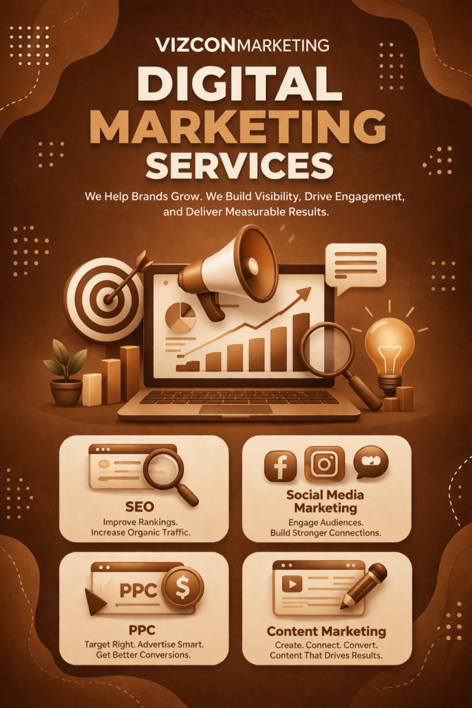 SEO and social media marketing services by Vizcon Marketing Chennai